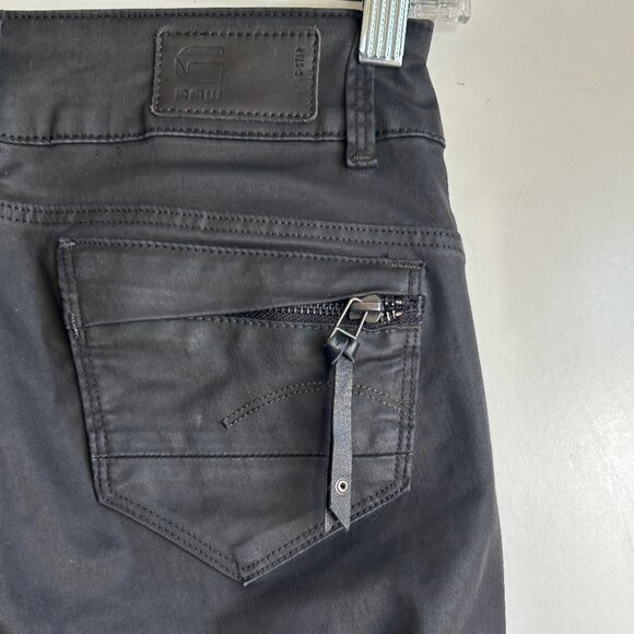 G-STAR RAW Midge Cody Mid Skinny Black Coated Jeans Size 23 ~ EUC - Picture 6 of 12